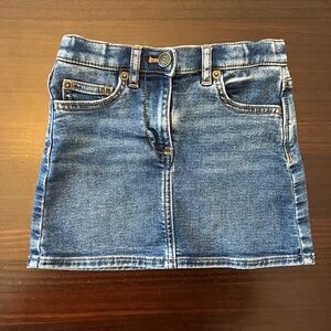 Crewcuts J Crew Denim Blue Jean Mini Skirt Kids Girls Size 4 Adjustable Waist